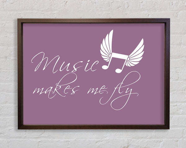 Music Makes Me Fly Dusty Pink Framed Print