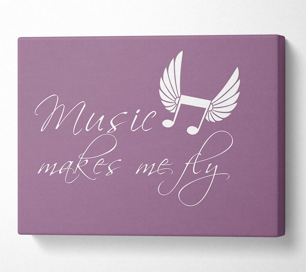  A Canvas Print of Music Makes Me Fly Dusty Pink Canvas Print