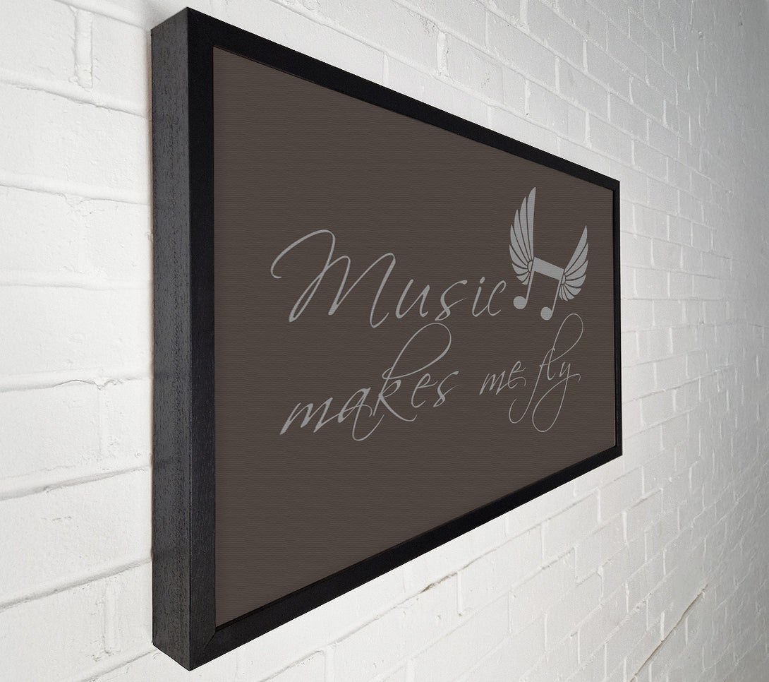  A Canvas Print of Boys room Quote Music Makes Me Fly Chocolate Canvas Wall Art