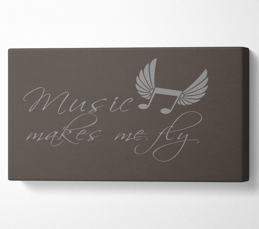  A Canvas Print of Boys room Quote Music Makes Me Fly Chocolate Canvas Wall Art