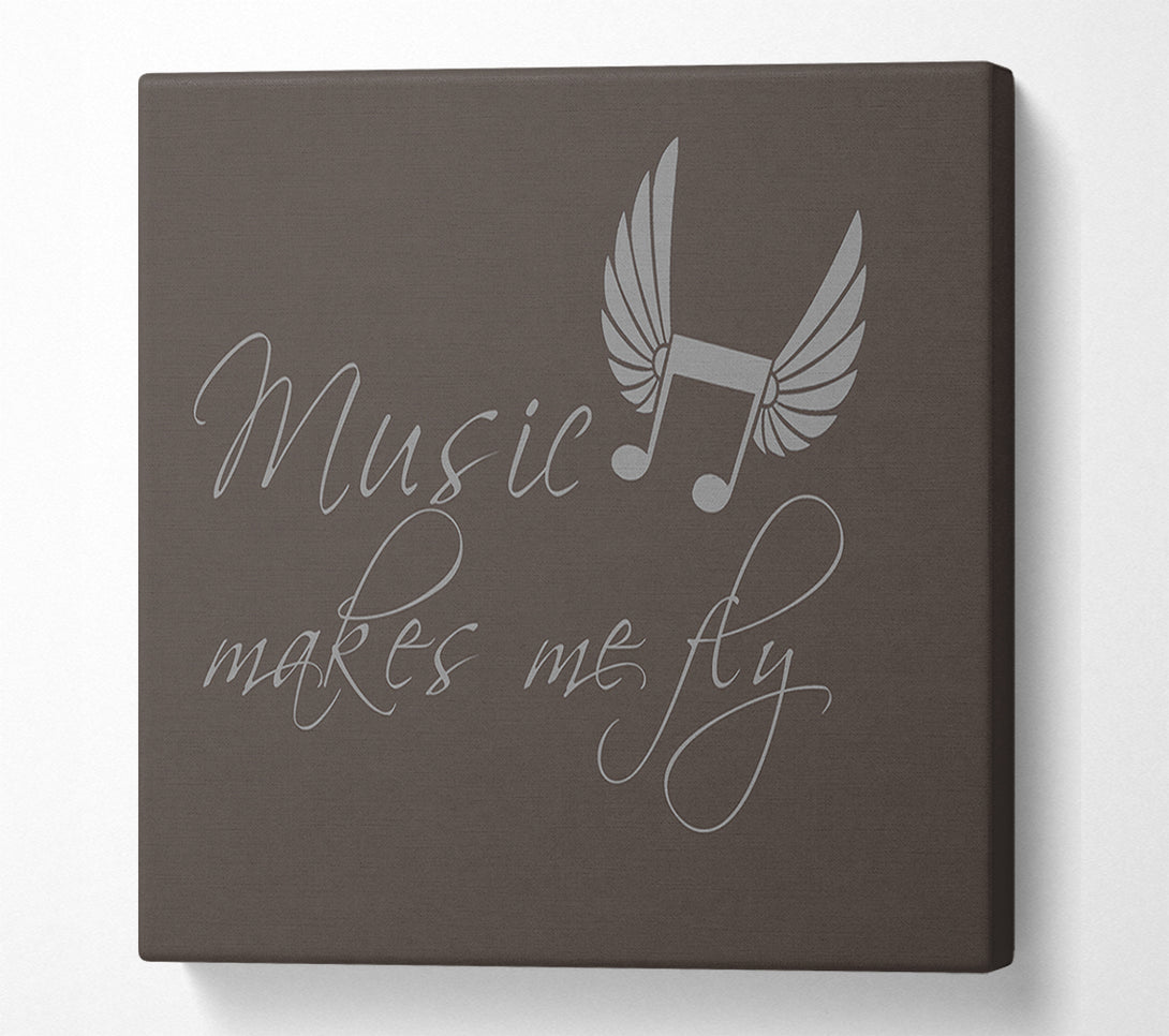  A Canvas Print of Boys room Quote Music Makes Me Fly Chocolate Canvas Wall Art