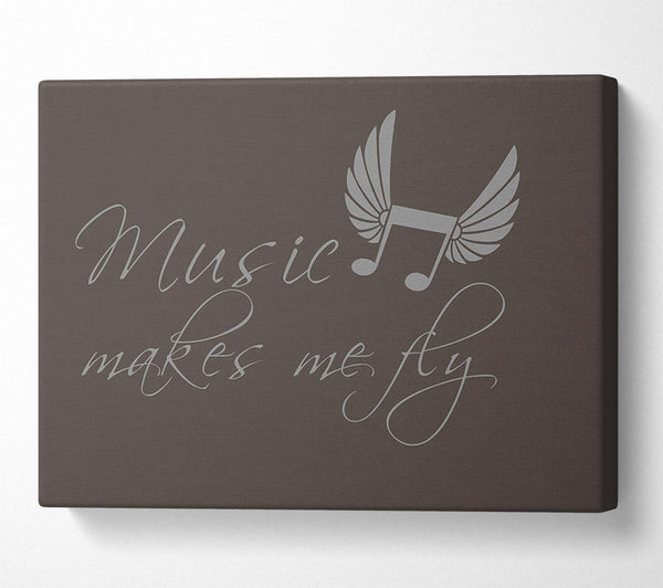  A Canvas Print of Boys room Quote Music Makes Me Fly Chocolate Canvas Wall Art