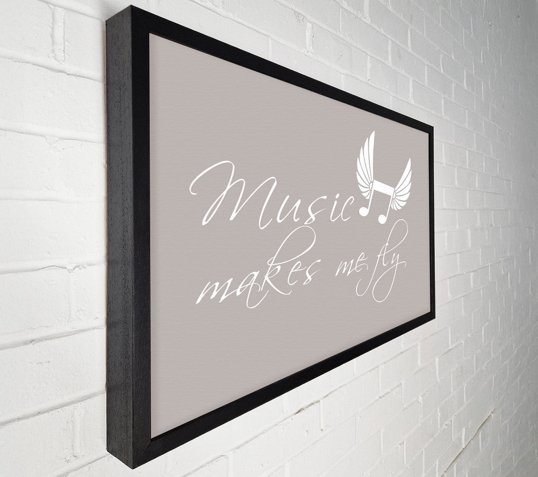  A Canvas Print of Boys room Quote Music Makes Me Fly Beige Canvas Art