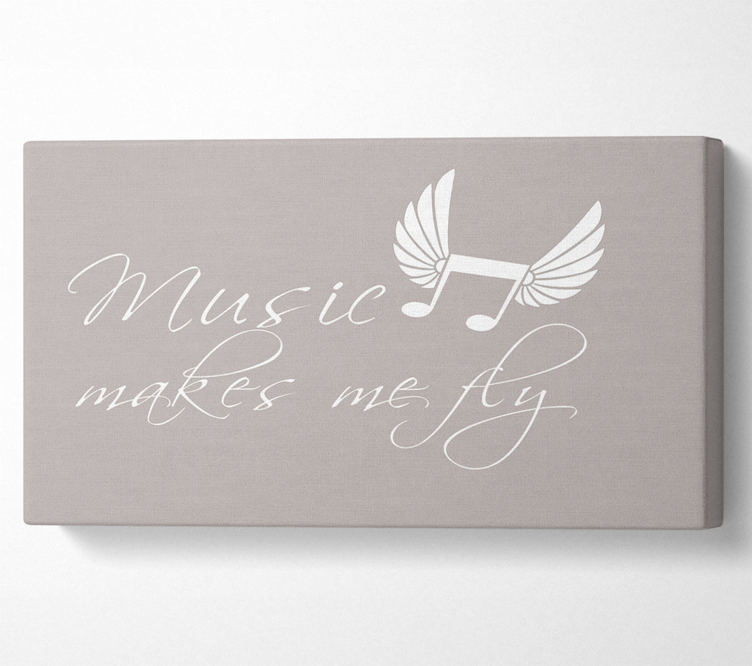 A Canvas Print of Boys room Quote Music Makes Me Fly Beige Canvas Art