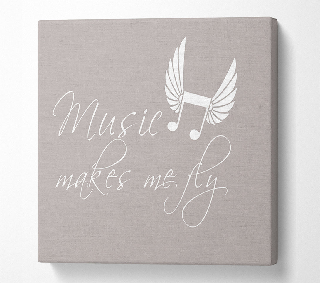  A Canvas Print of Boys room Quote Music Makes Me Fly Beige Canvas Art