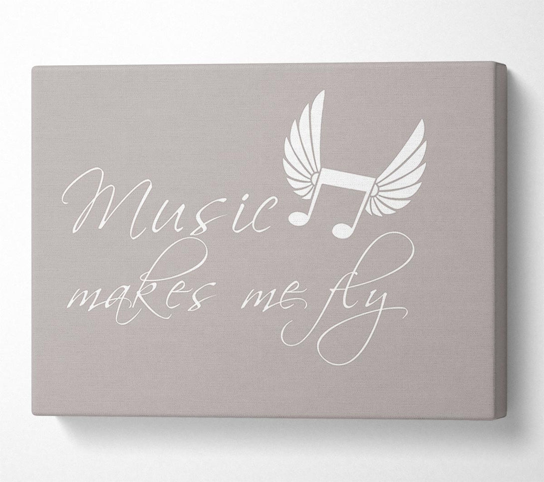  A Canvas Print of Boys room Quote Music Makes Me Fly Beige Canvas Art