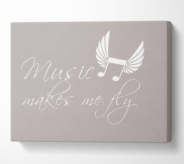  A Canvas Print of Boys room Quote Music Makes Me Fly Beige Canvas Art