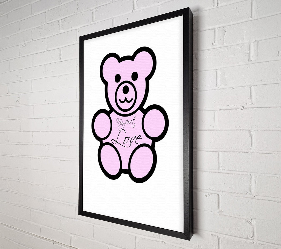  A Canvas Print of Nursery Quote My First Love Teddybear White Canvas Wall Art