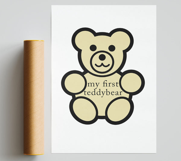 Nursery Quote My First Teddybear White Giclee Print