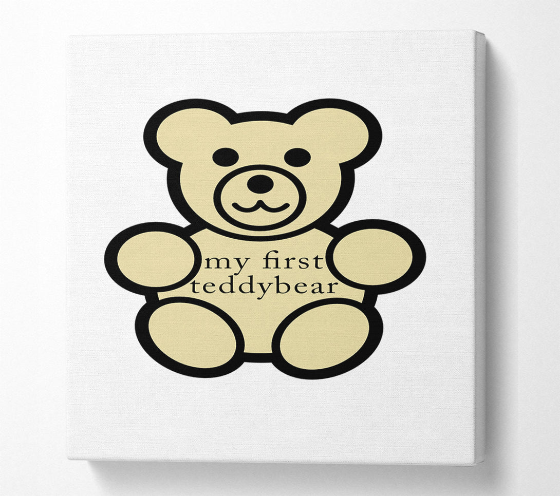  A Canvas Print of Nursery Quote My First Teddybear White Canvas Art