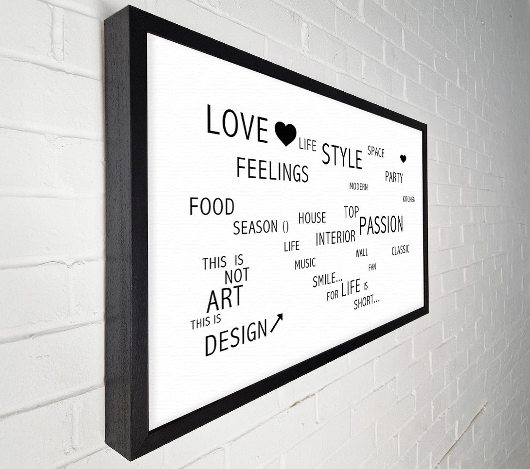  A Canvas Print of Love Quote Love Life White Canvas Art