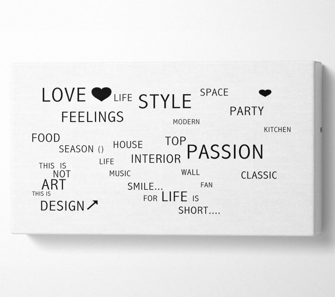  A Canvas Print of Love Quote Love Life White Canvas Art