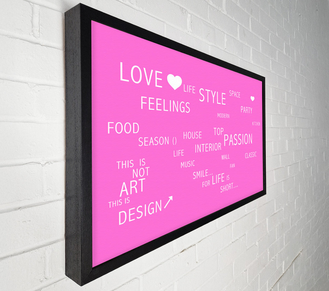  A Canvas Print of Love Quote Love Life Vivid Pink Canvas Print