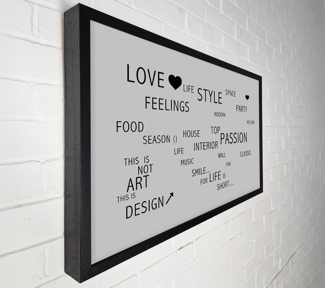  A Canvas Print of Love Quote Love Life Grey Canvas Wall Art