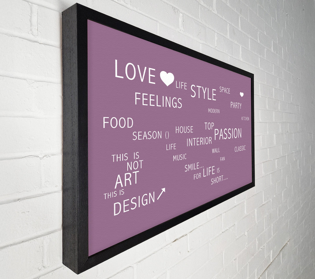  A Canvas Print of Love Quote Love Life Dusty Pink Canvas Print