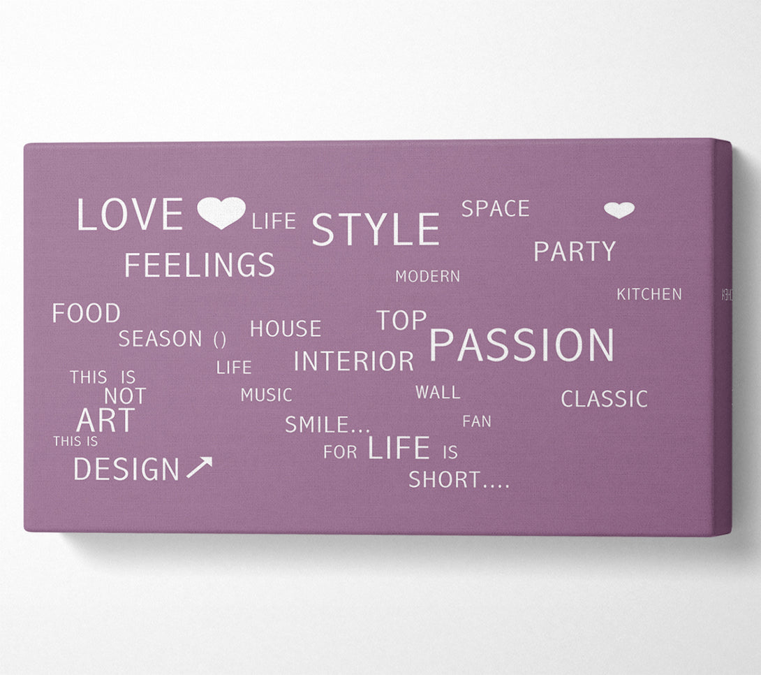  A Canvas Print of Love Quote Love Life Dusty Pink Canvas Print