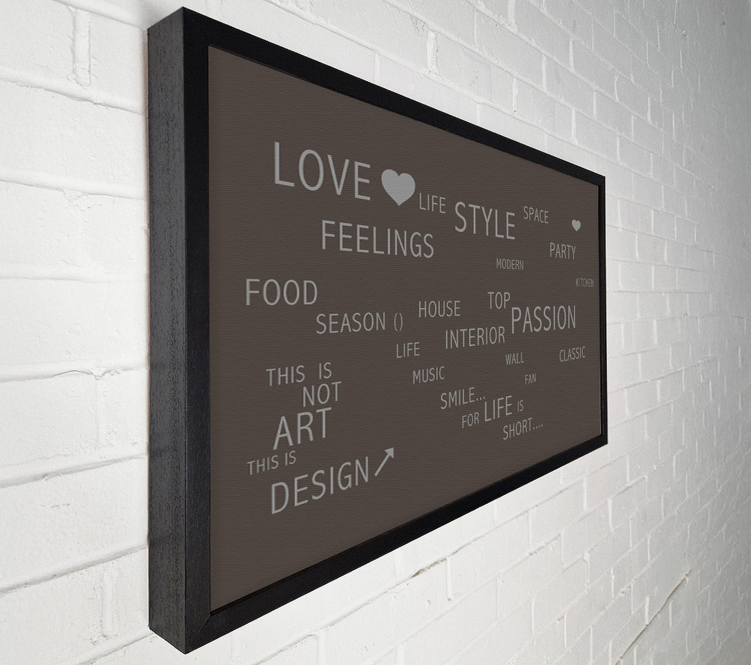  A Canvas Print of Love Quote Love Life Chocolate Canvas Wall Art