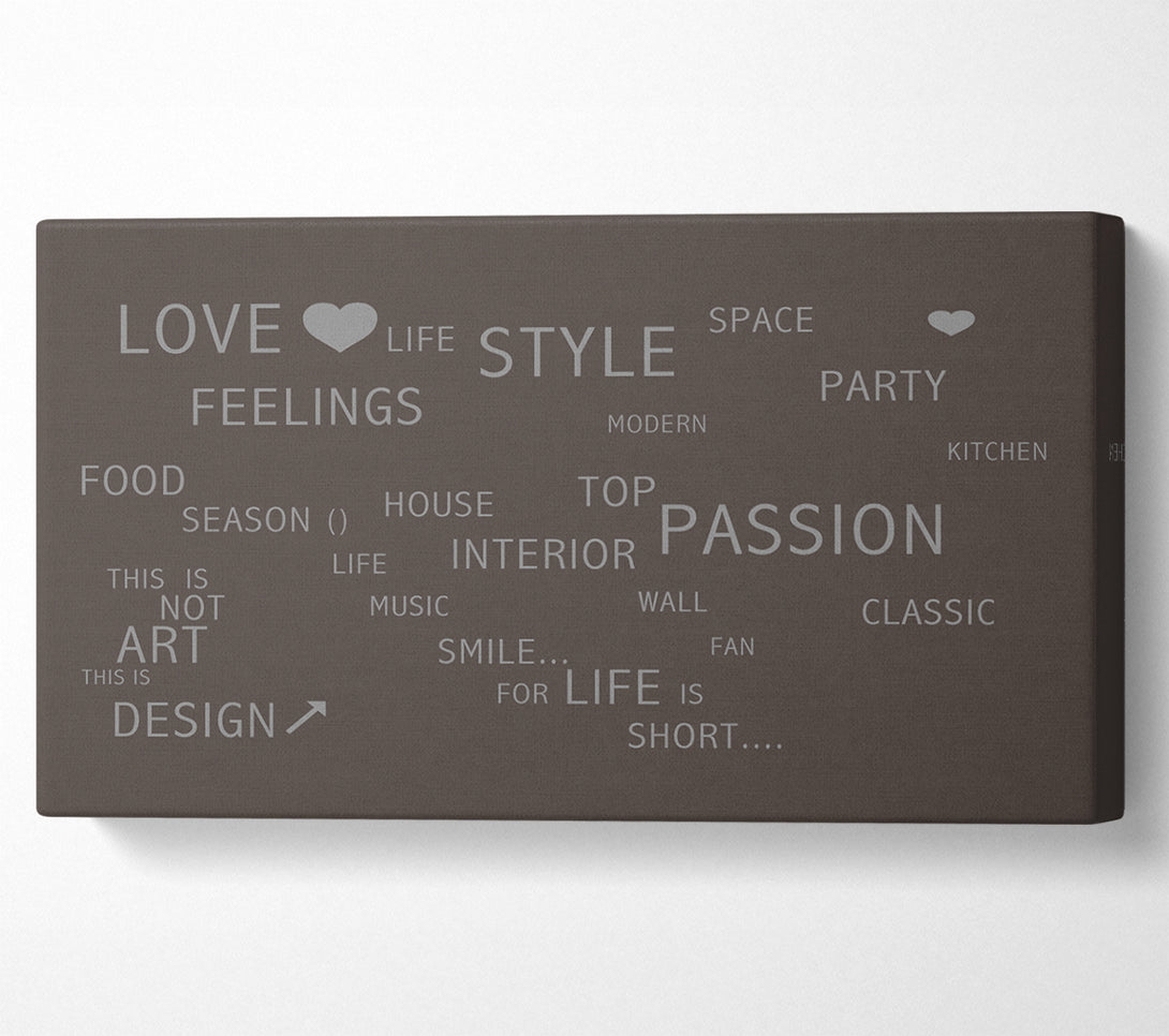  A Canvas Print of Love Quote Love Life Chocolate Canvas Wall Art