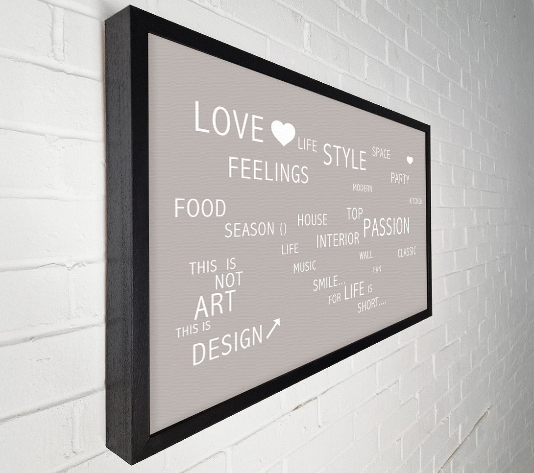 A Canvas Print of Love Quote Love Life Beige Canvas Print
