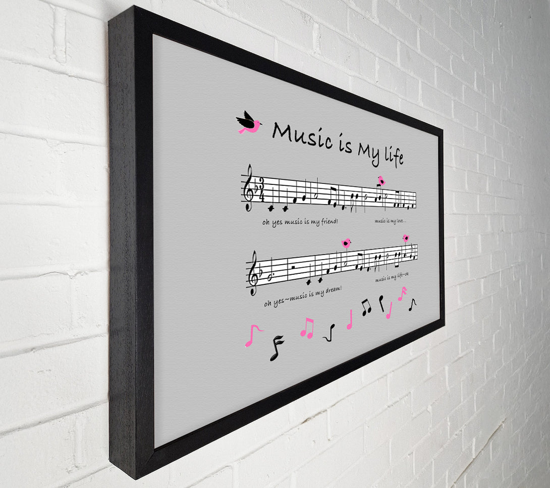  A Canvas Print of Music Is My Life Grey Canvas Art