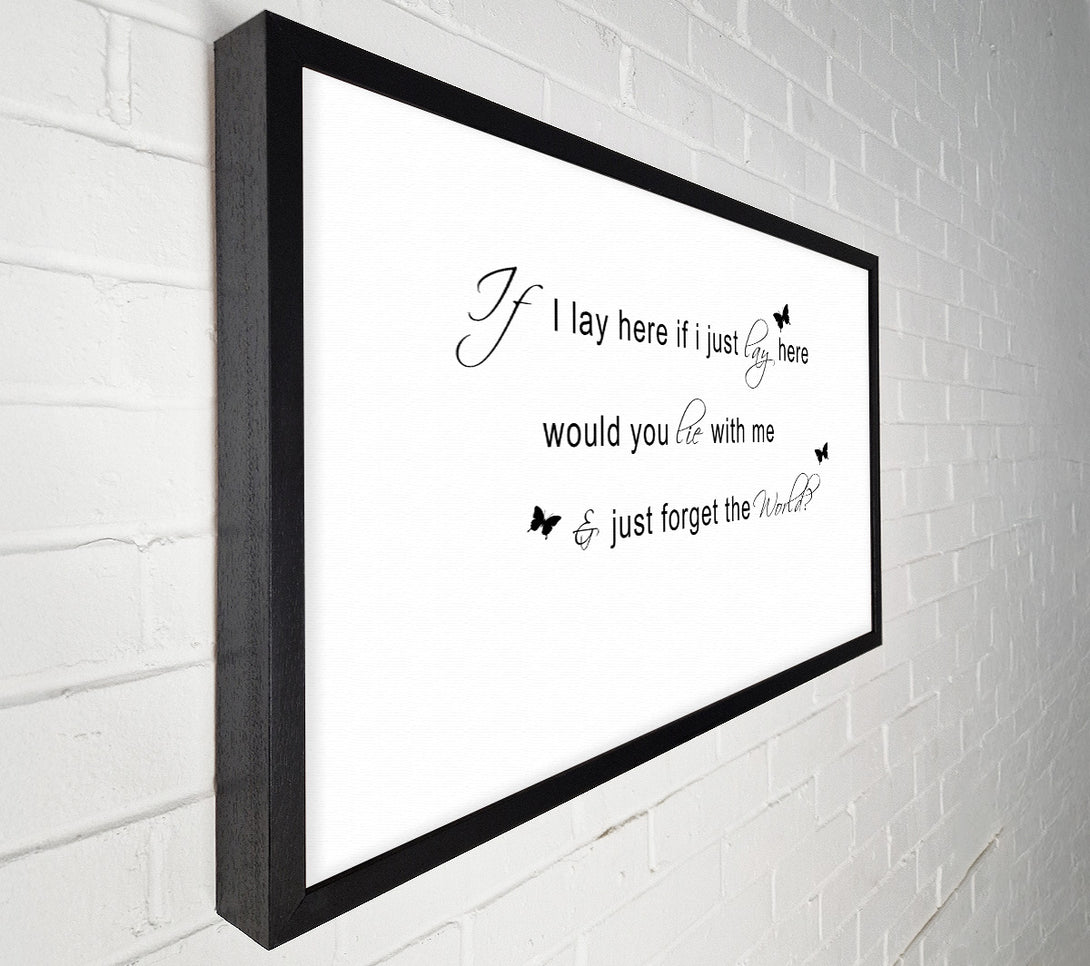  A Canvas Print of Music Quote If I Lay Here Snow Patrol 2 White Canvas Wall Art