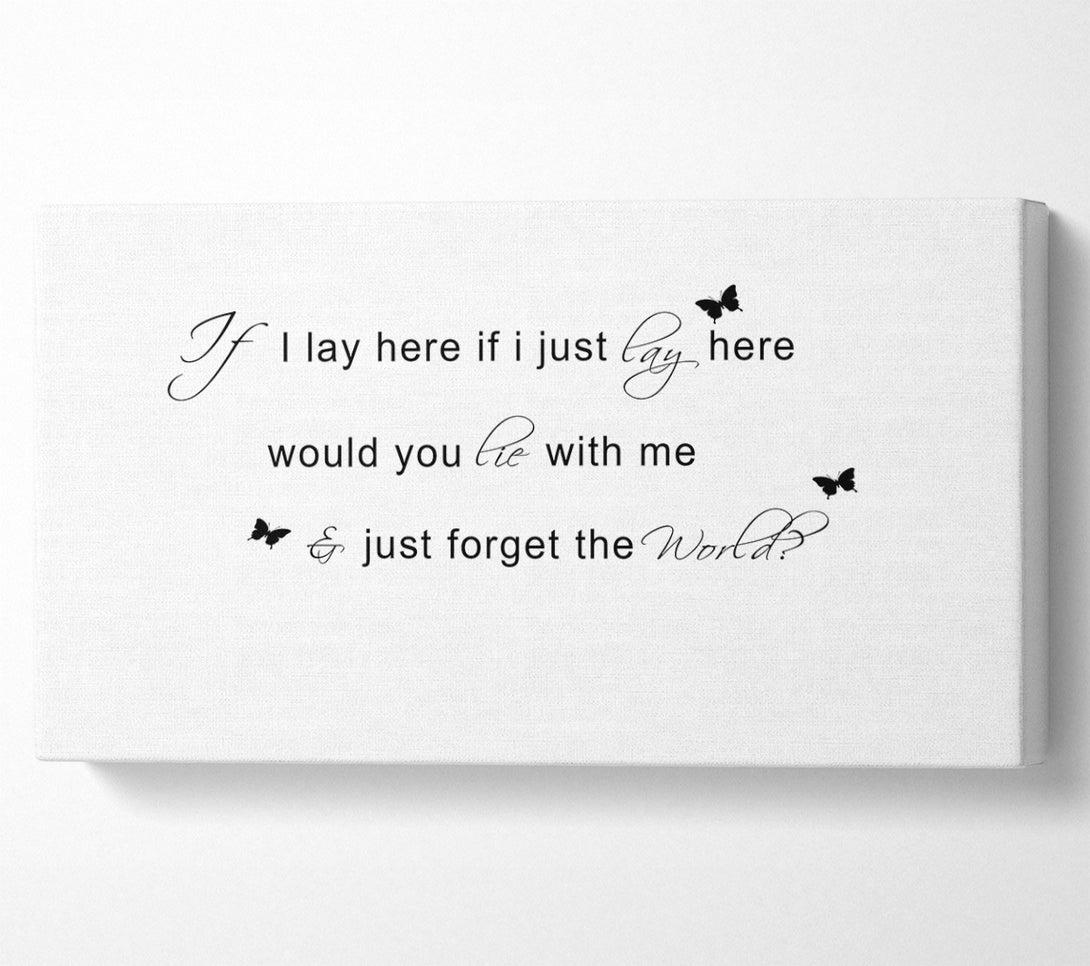  A Canvas Print of Music Quote If I Lay Here Snow Patrol 2 White Canvas Wall Art