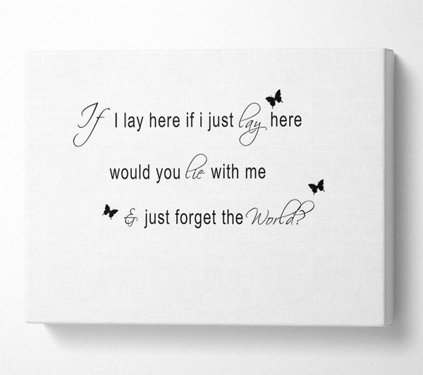  A Canvas Print of Music Quote If I Lay Here Snow Patrol 2 White Canvas Wall Art