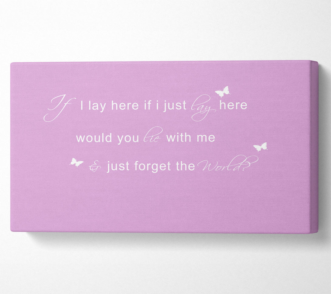  A Canvas Print of Music Quote If I Lay Here Snow Patrol 2 Pink Canvas Wall Art
