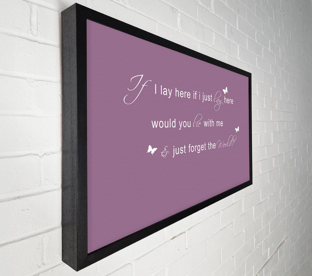  A Canvas Print of Music Quote If I Lay Here Snow Patrol 2 Dusty Pink Canvas Wall Art