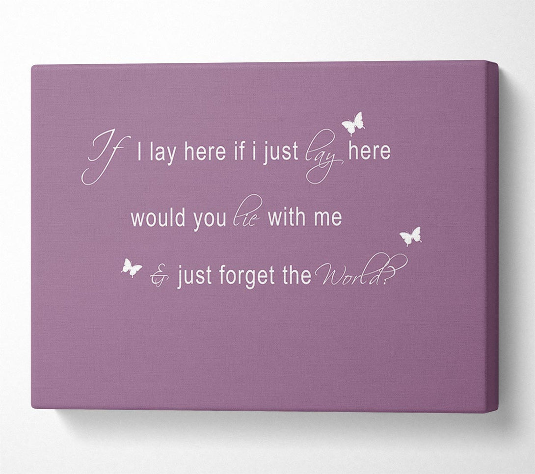  A Canvas Print of Music Quote If I Lay Here Snow Patrol 2 Dusty Pink Canvas Wall Art