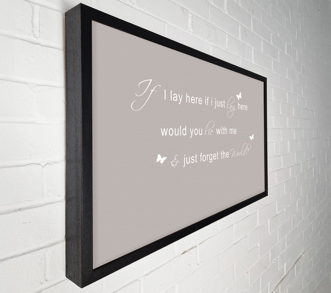  A Canvas Print of Music Quote If I Lay Here Snow Patrol 2 Beige Canvas Art