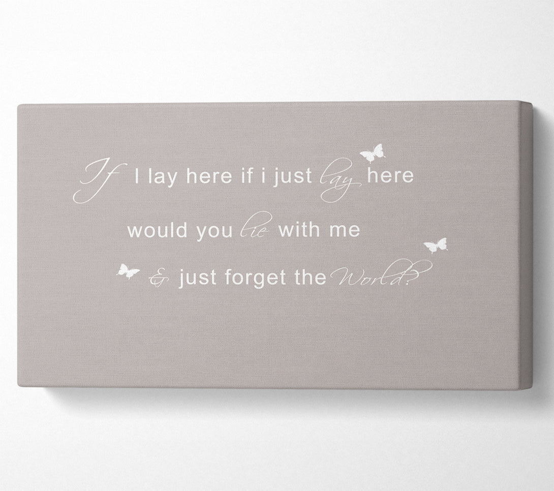  A Canvas Print of Music Quote If I Lay Here Snow Patrol 2 Beige Canvas Art