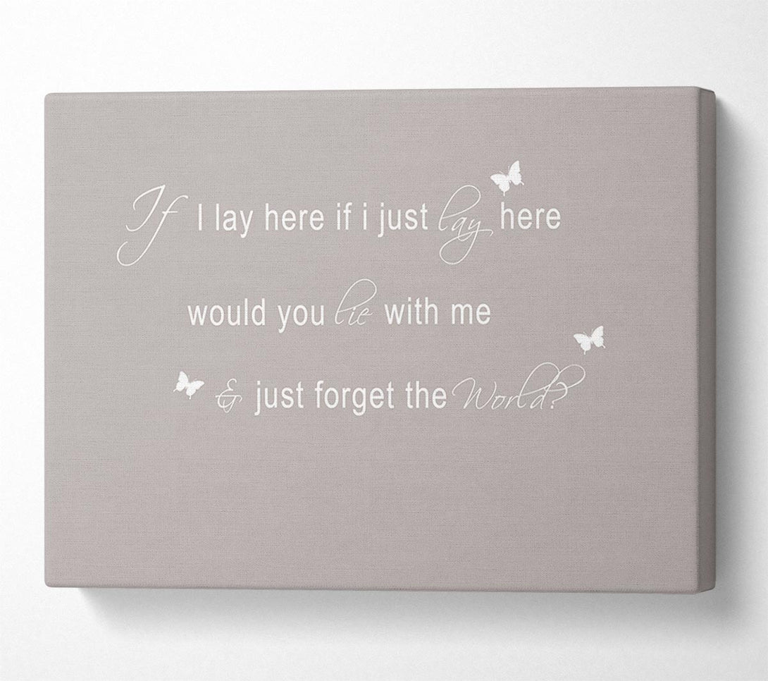  A Canvas Print of Music Quote If I Lay Here Snow Patrol 2 Beige Canvas Art