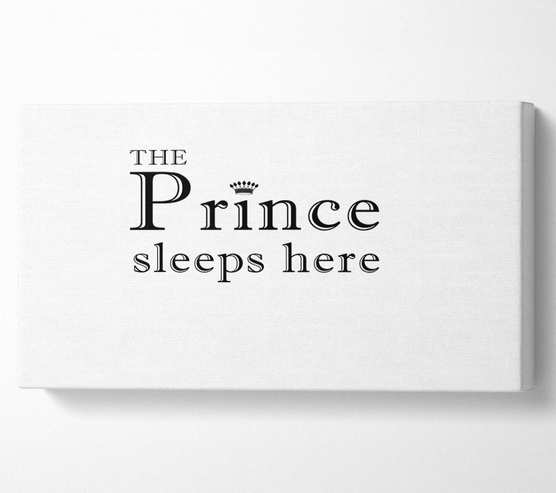 A Canvas Print of Boys room Quote The Prince Sleeps Here White Canvas Art