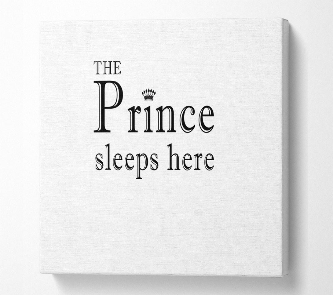  A Canvas Print of Boys room Quote The Prince Sleeps Here White Canvas Art
