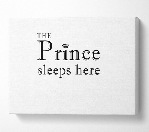  A Canvas Print of Boys room Quote The Prince Sleeps Here White Canvas Art