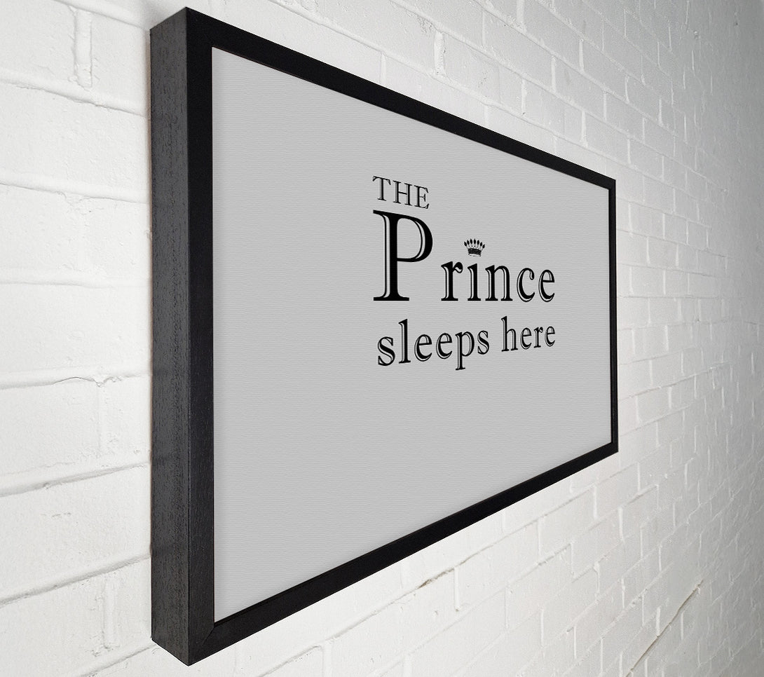  A Canvas Print of Boys room Quote The Prince Sleeps Here Grey Canvas Wall Art