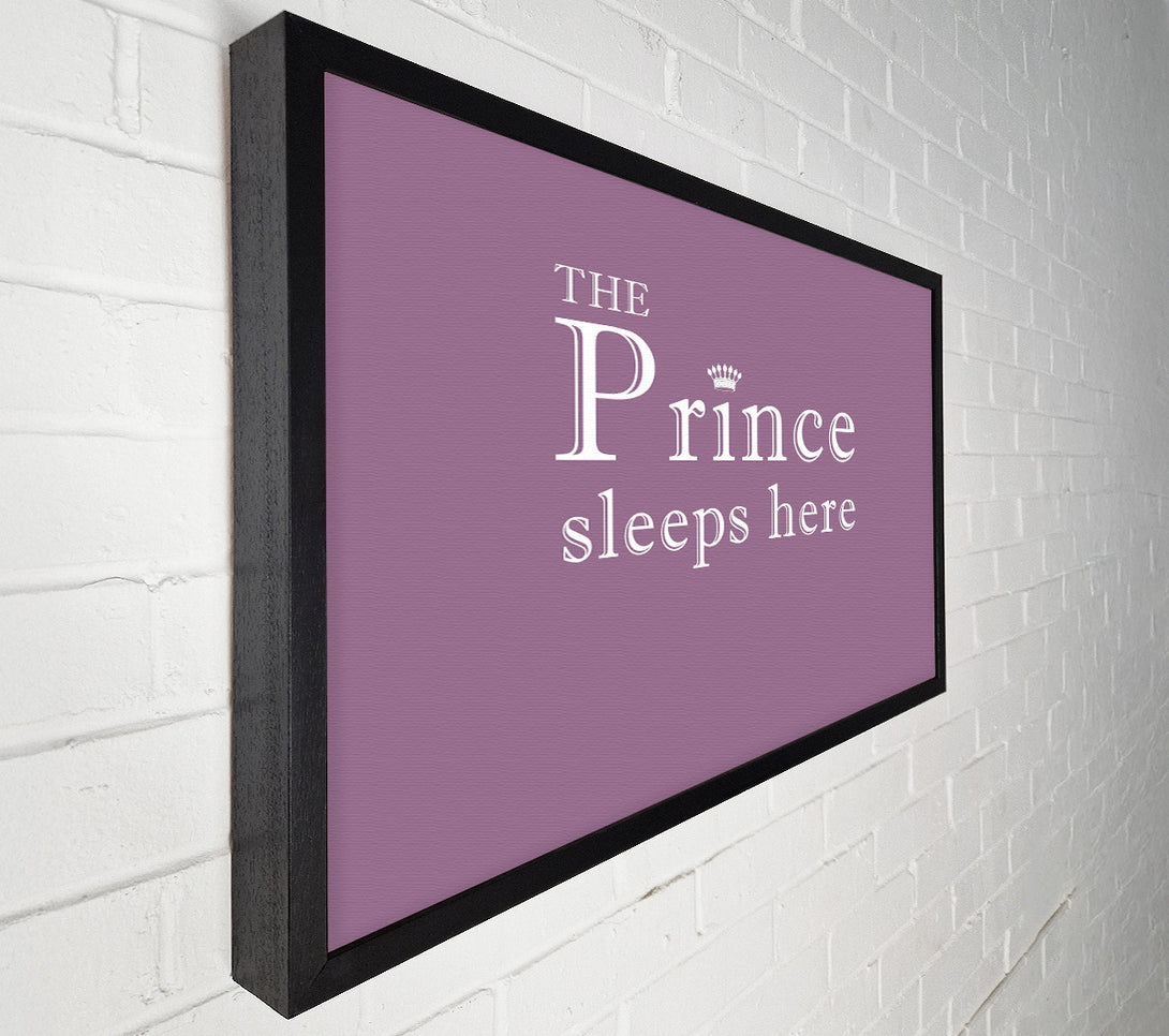  A Canvas Print of Boys room Quote The Prince Sleeps Here Dusty Pink Canvas Art