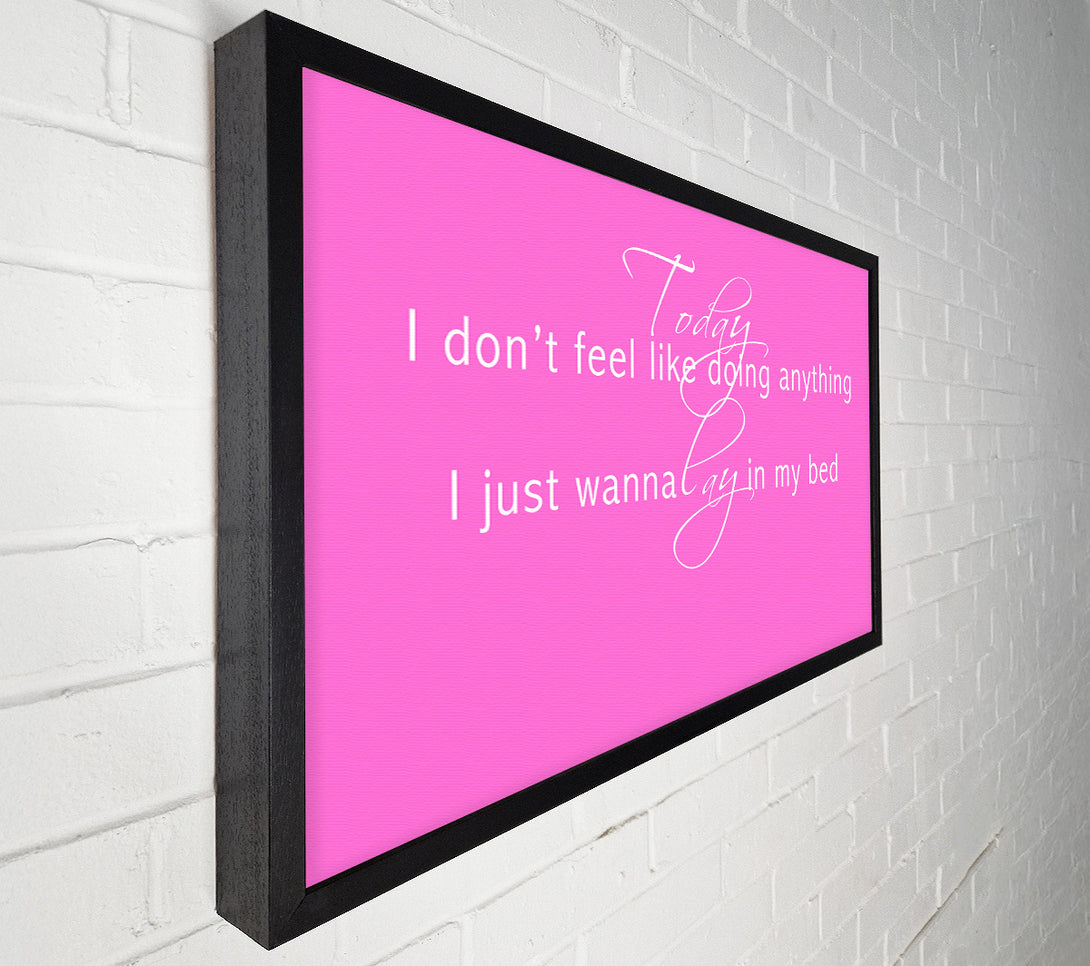  A Canvas Print of Music Quote Today I Dont Feel Like Bruno Mars Vivid Pink Canvas Art