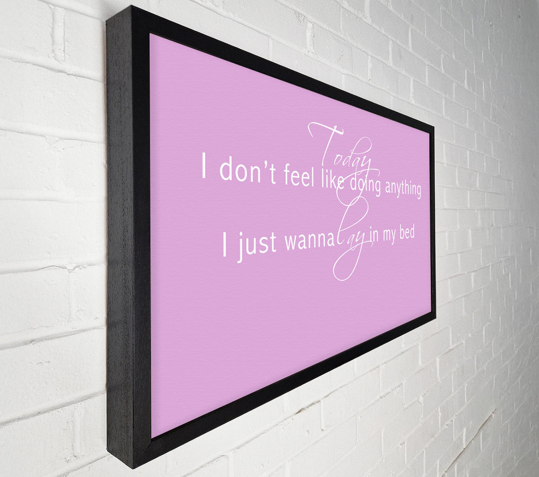  A Canvas Print of Music Quote Today I Dont Feel Like Bruno Mars Pink Canvas Wall Art
