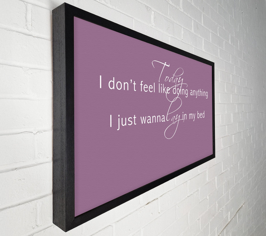  A Canvas Print of Music Quote Today I Dont Feel Like Bruno Mars Dusty Pink Canvas Wall Art