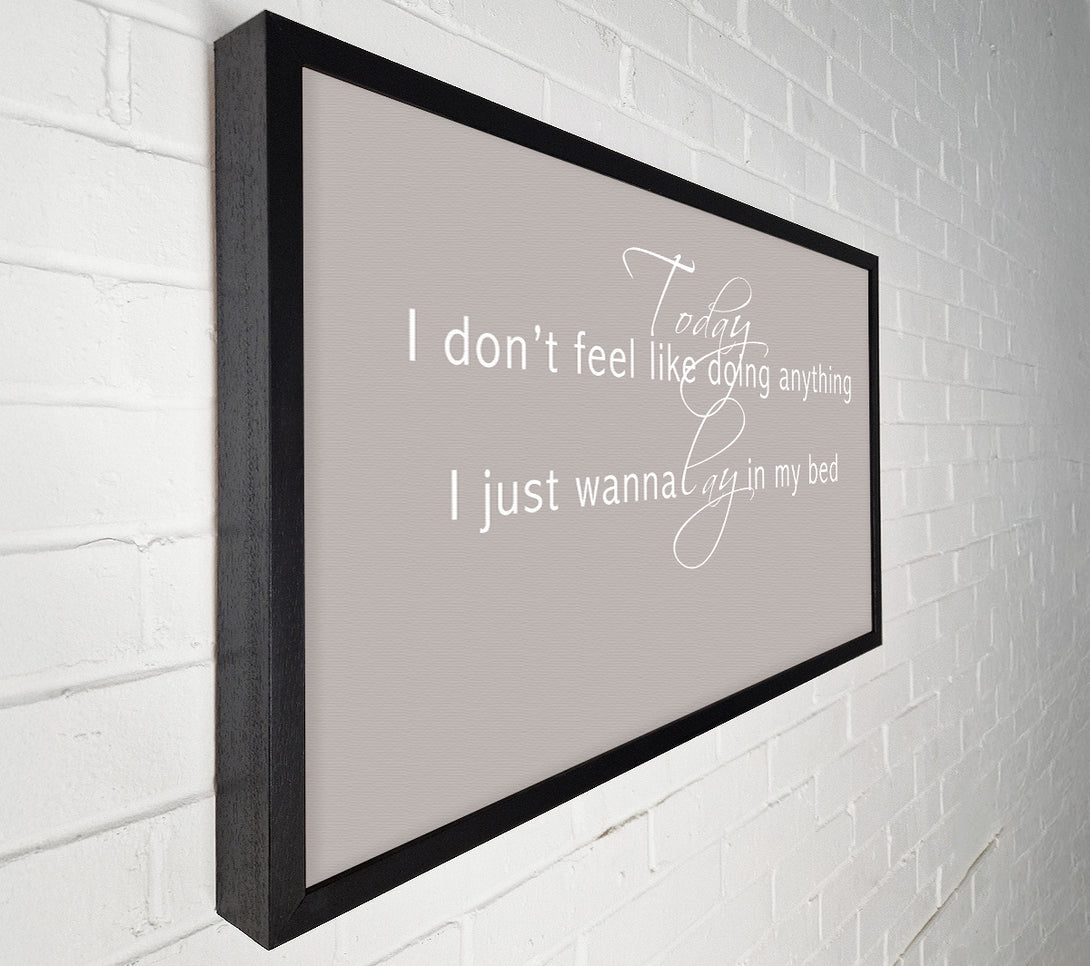  A Canvas Print of Music Quote Today I Dont Feel Like Bruno Mars Beige Canvas Wall Art