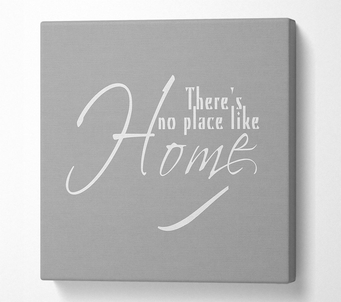  A Canvas Print of Home Quote Theres No Place Like Home Grey White Canvas Wall Art