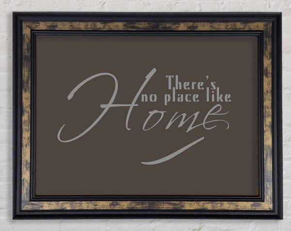 Home Quote Theres No Place Like Home Chocolate Framed Print