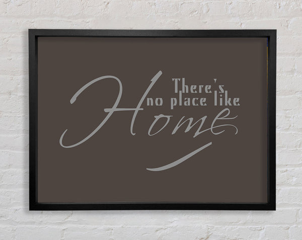 Home Quote Theres No Place Like Home Chocolate Framed Print