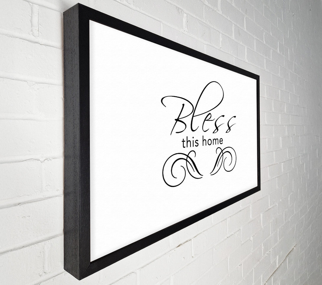  A Canvas Print of Home Quote Bless This Home White Canvas Art