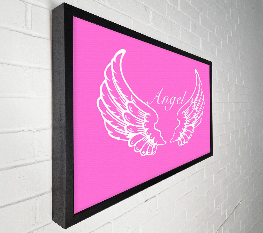 A Canvas Print of Nursery Quote Angel Wings Vivid Pink Canvas Print
