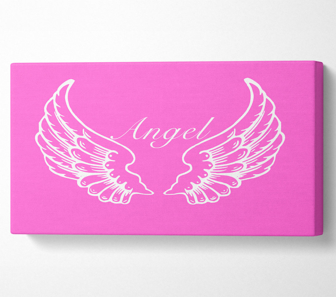  A Canvas Print of Nursery Quote Angel Wings Vivid Pink Canvas Print