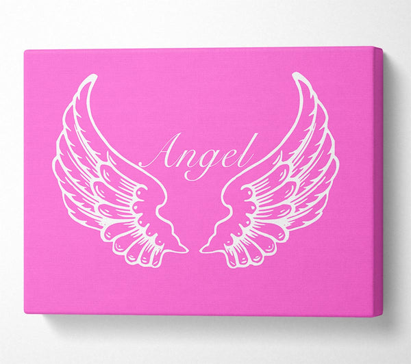  A Canvas Print of Nursery Quote Angel Wings Vivid Pink Canvas Print