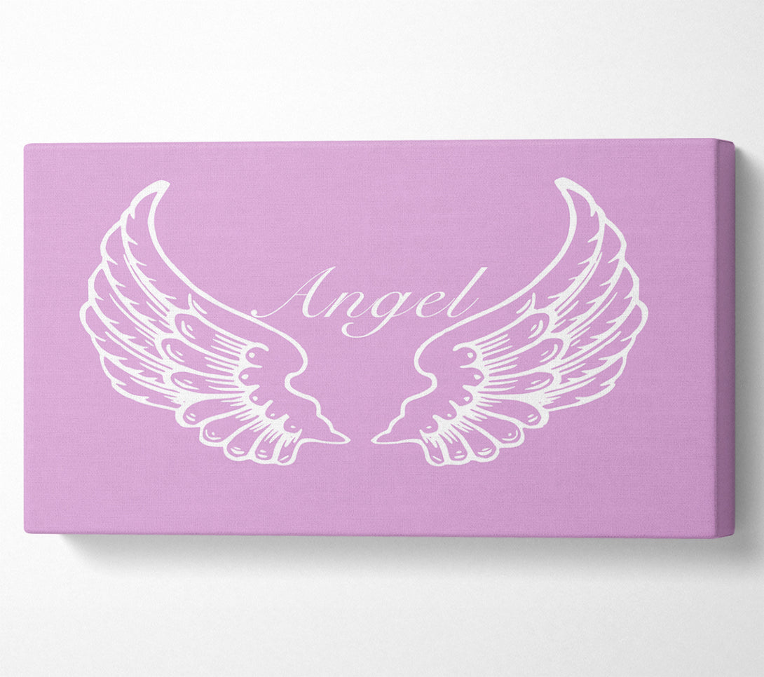  A Canvas Print of Nursery Quote Angel Wings Pink Canvas Print